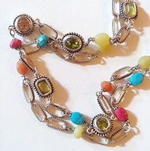 Chicos silver and beaded necklace